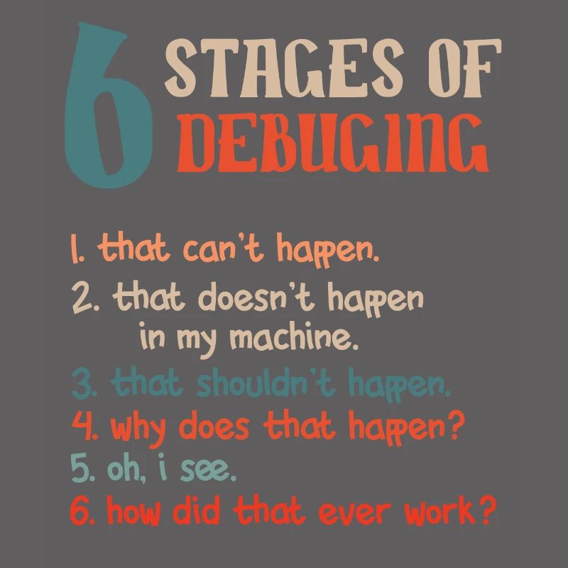 Funny Stages Of Debugging Developer Programmer