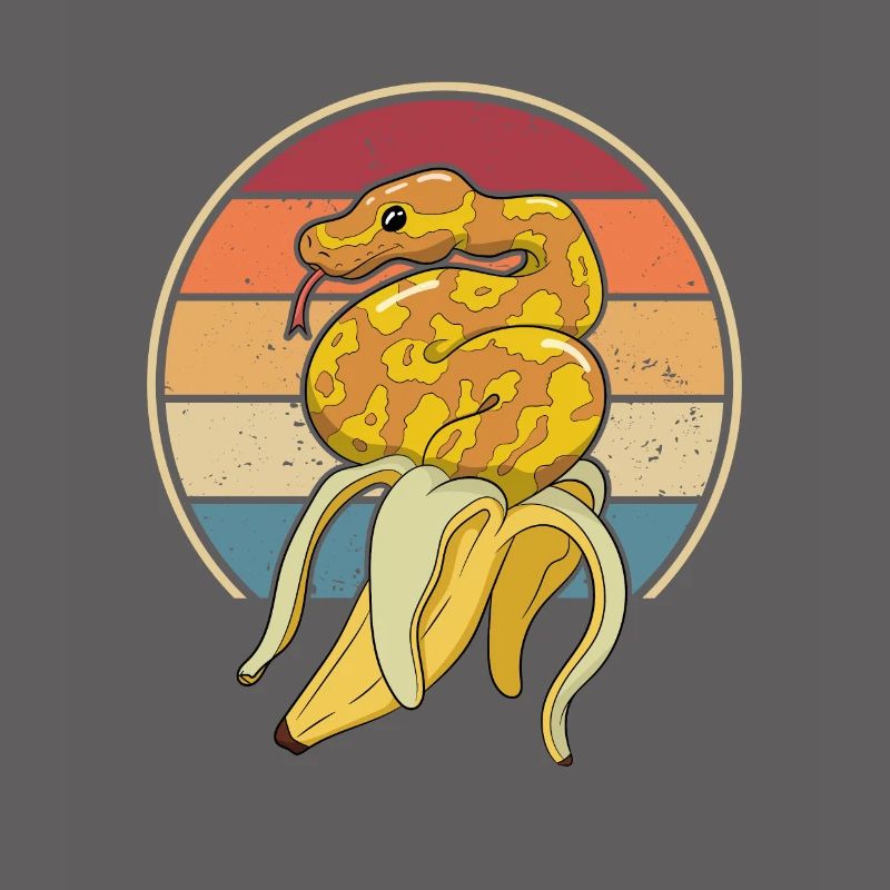 Retro Schlange Schuppenkriechtiere Python Banana