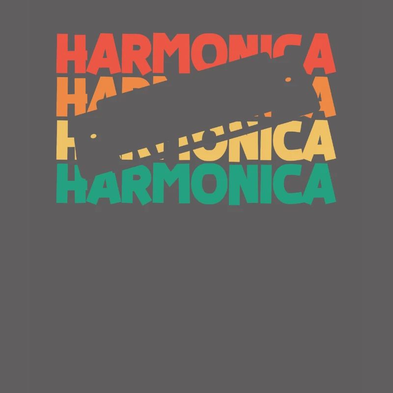 Harmonica Retro Text Harmonist Harmonicist