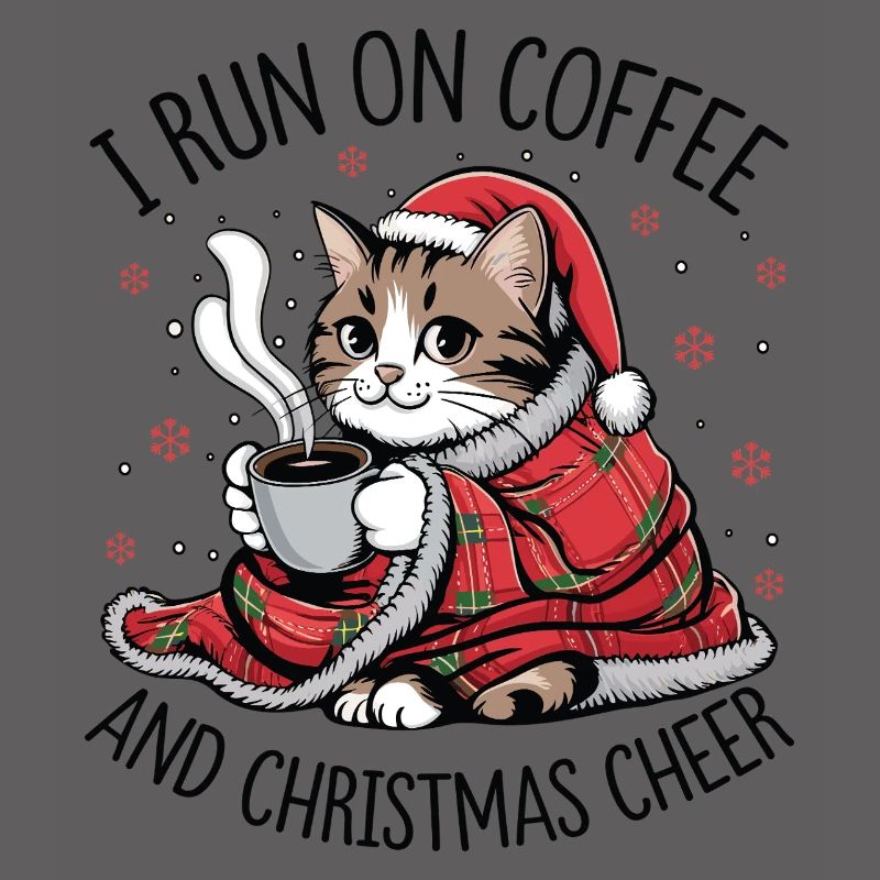 Kätzchen-Weihnachtskaffee und Freude