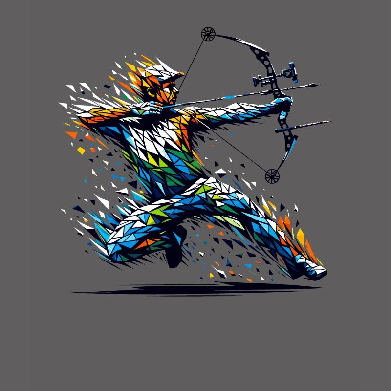 Polygon Art Archer Tir à l’arc Arc Et Flèche Archers