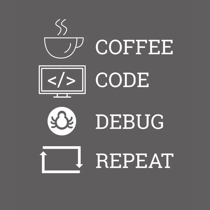 "Coffee Code Debug Repeat" | Programmierer