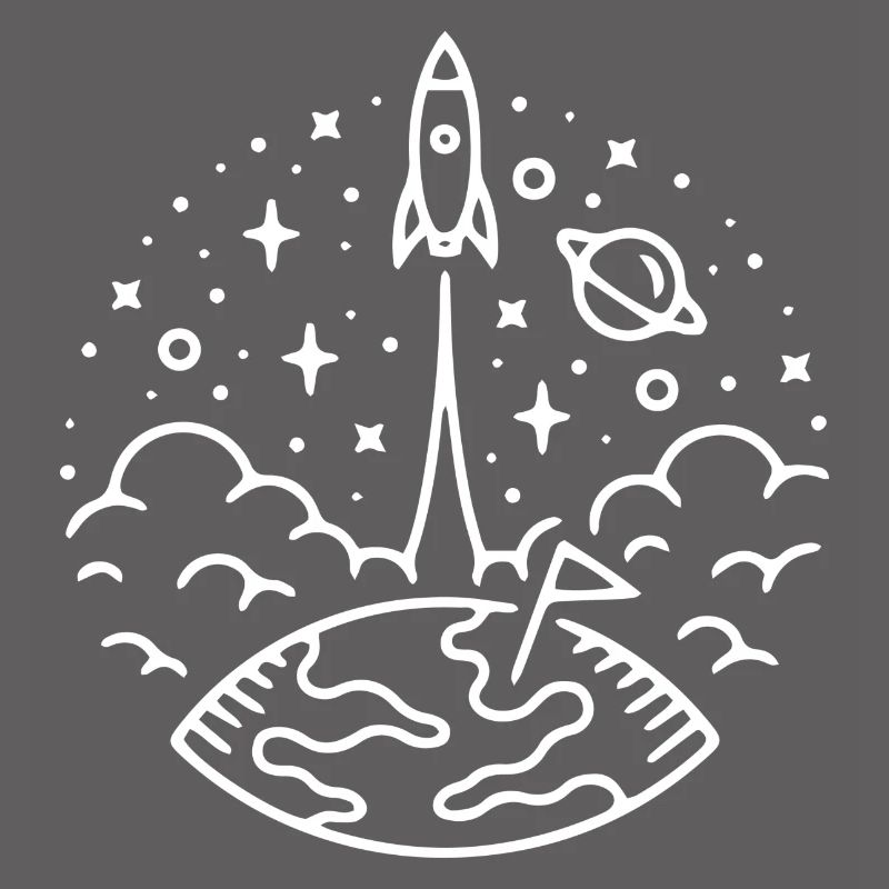 Rocket launch gift idea white