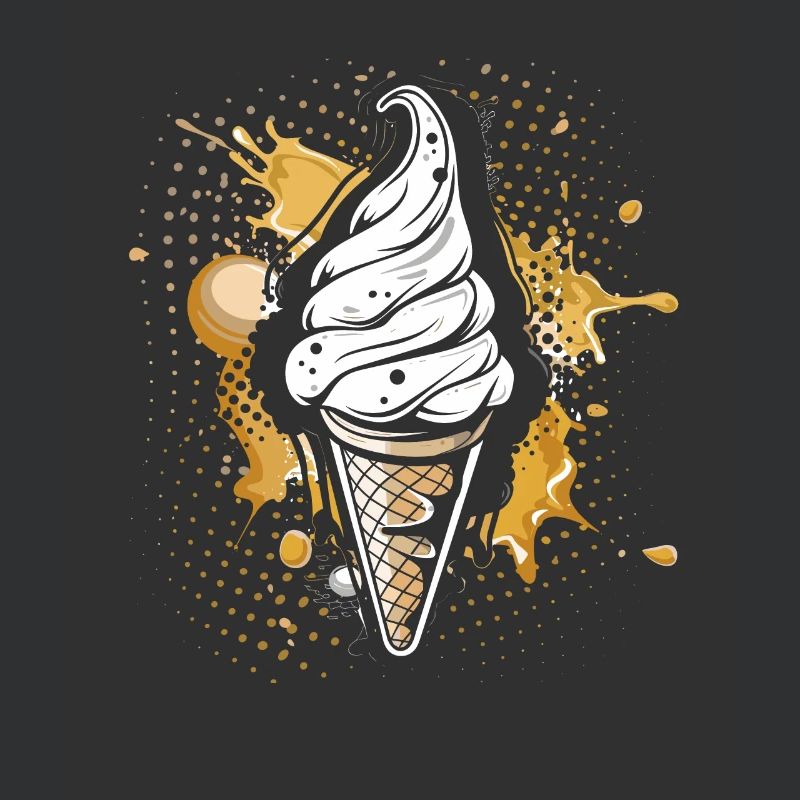 Cornet de crème glacée Éclaboussures de couleur