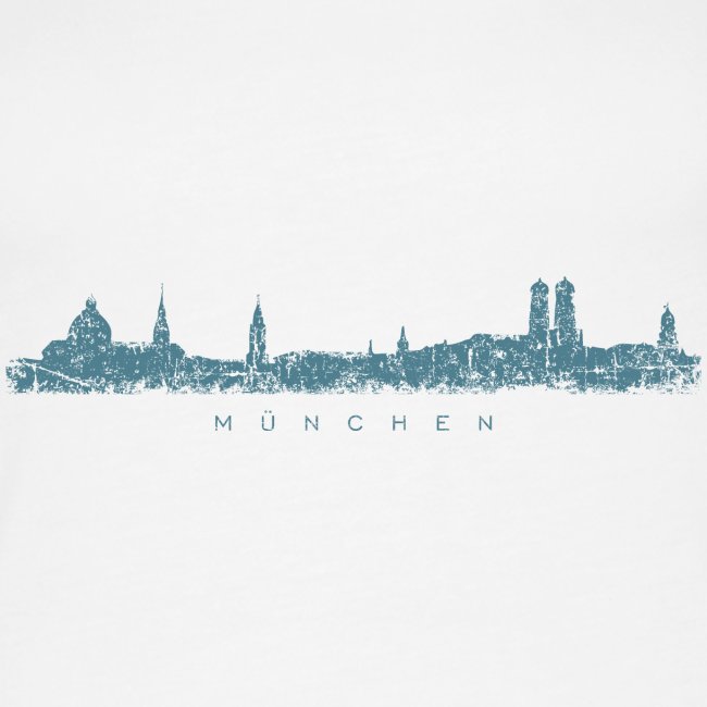 München Skyline (Vintage/Blau)