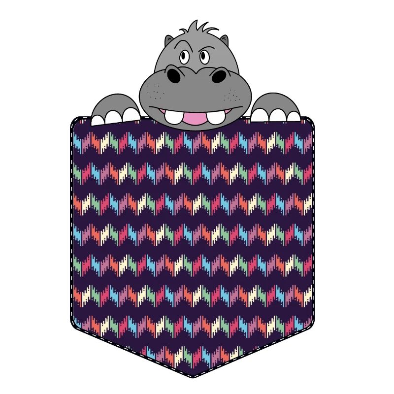 Brusttasche Hippo Flusspferd Nilpferd Geschenk