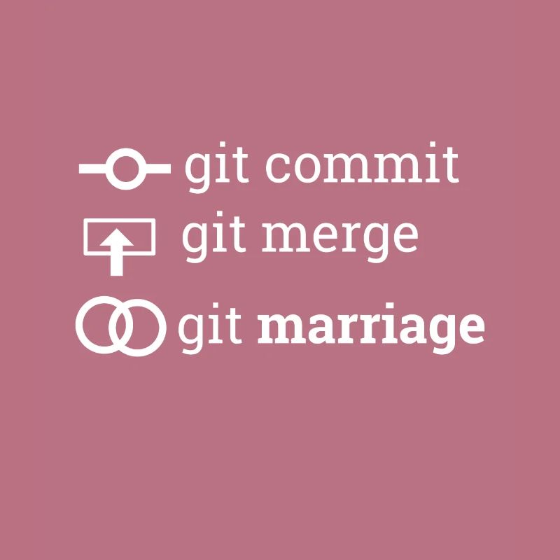 "git commit git merge git marriage" | Programmer