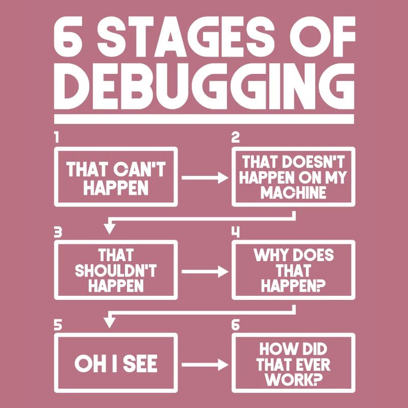6 Stages Of Debugging Programmierer Coding