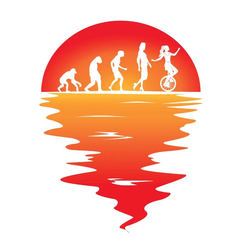 Einrad Evolution Einradfahrer Einrad Radfahren