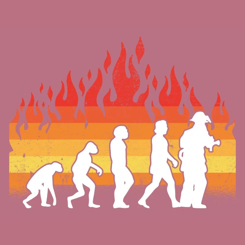 Evolution Firefighter Retro Firefighter Profession