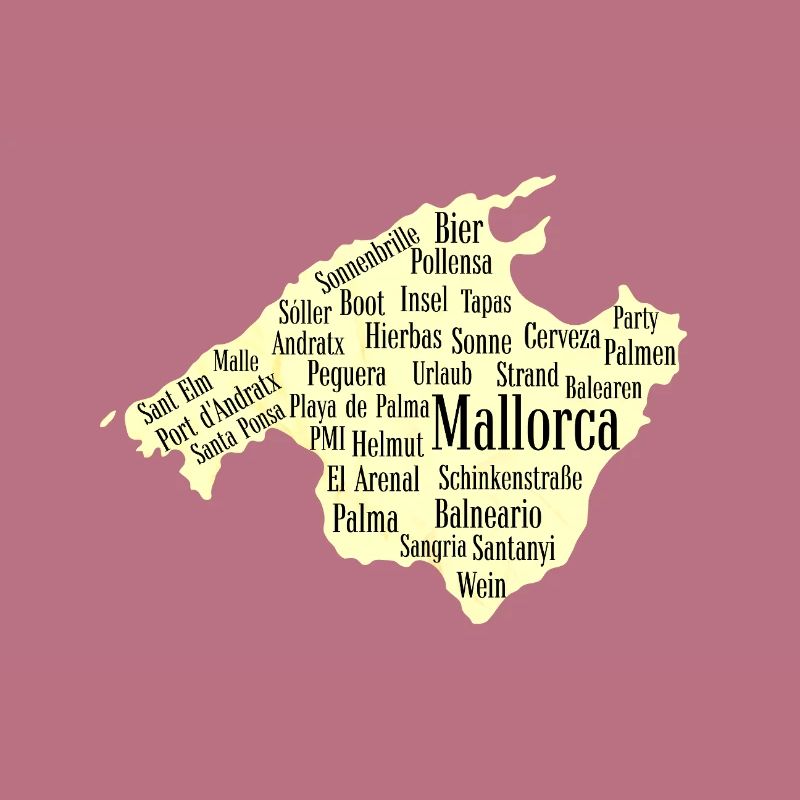 Mallorca Wordcloud Insel Urlaub Sonne