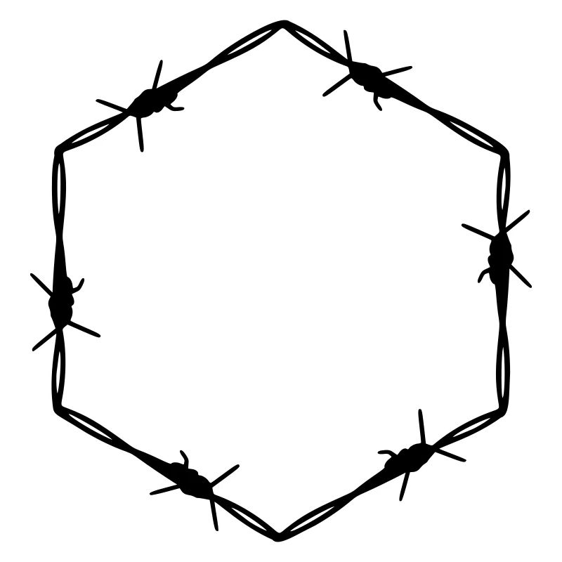 Barbed Wire 6 Corner Hexagon - Gift Idea Tattoo