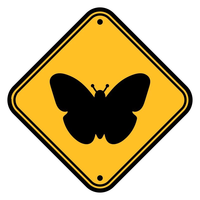 butterfly caution caution note shield zone