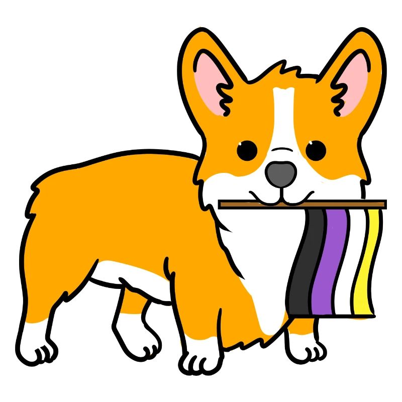 Corgi Nonbinary Pride Drapeau