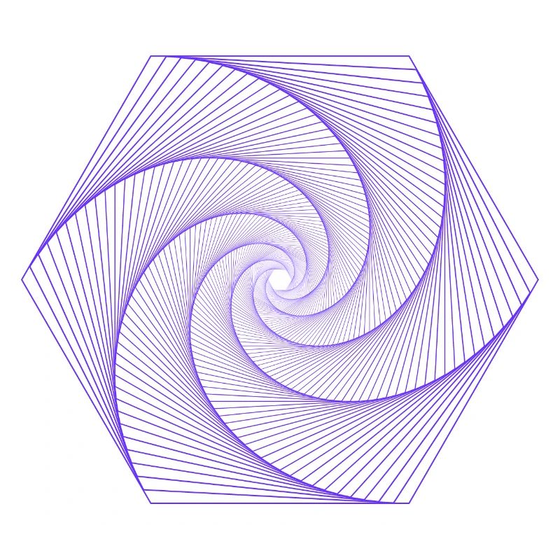 Spiral in hexagonal pattern