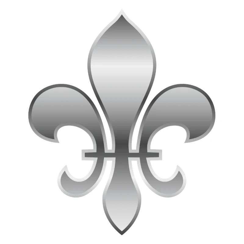Fleur de Lys / Fleur de Lis Metallic silver look