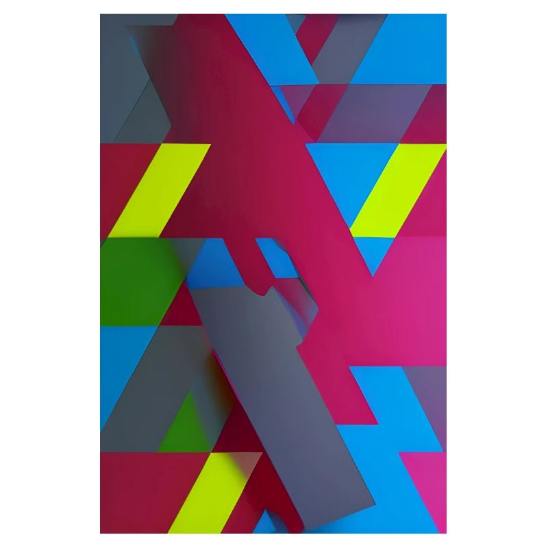 Neon Geometric Triangle Composition