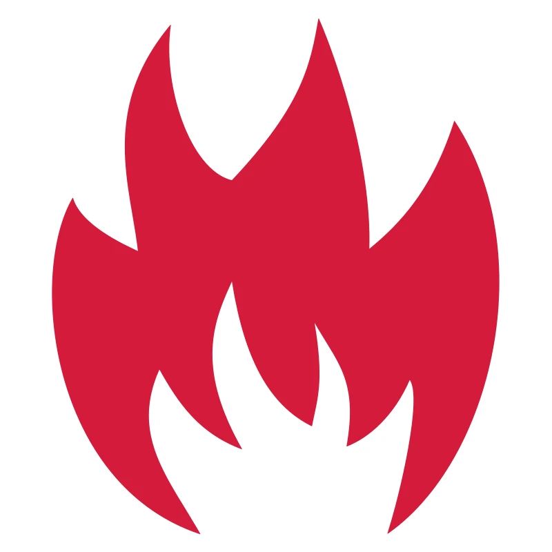 Flame Fire Solid Red Vector Graphic