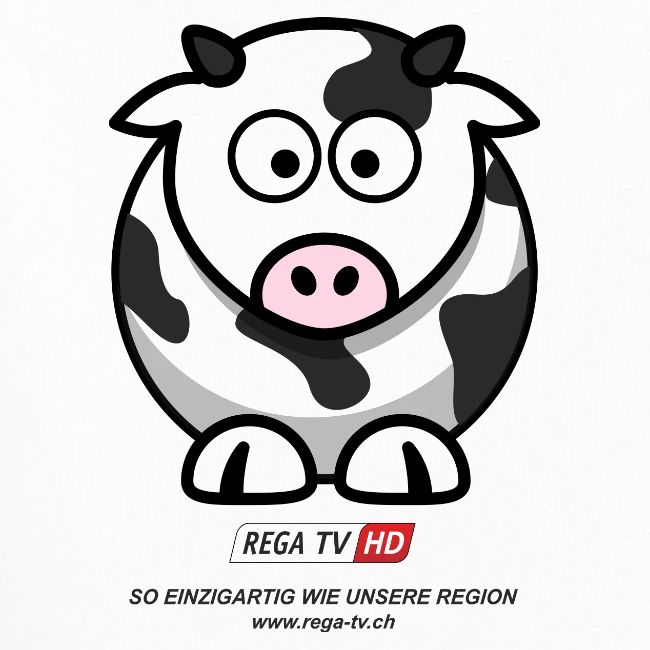REGA-TV: Kuh, schwarzer Text