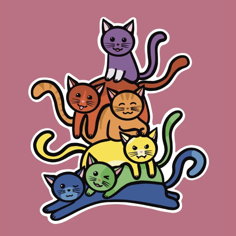 Rainbow Cats Stack