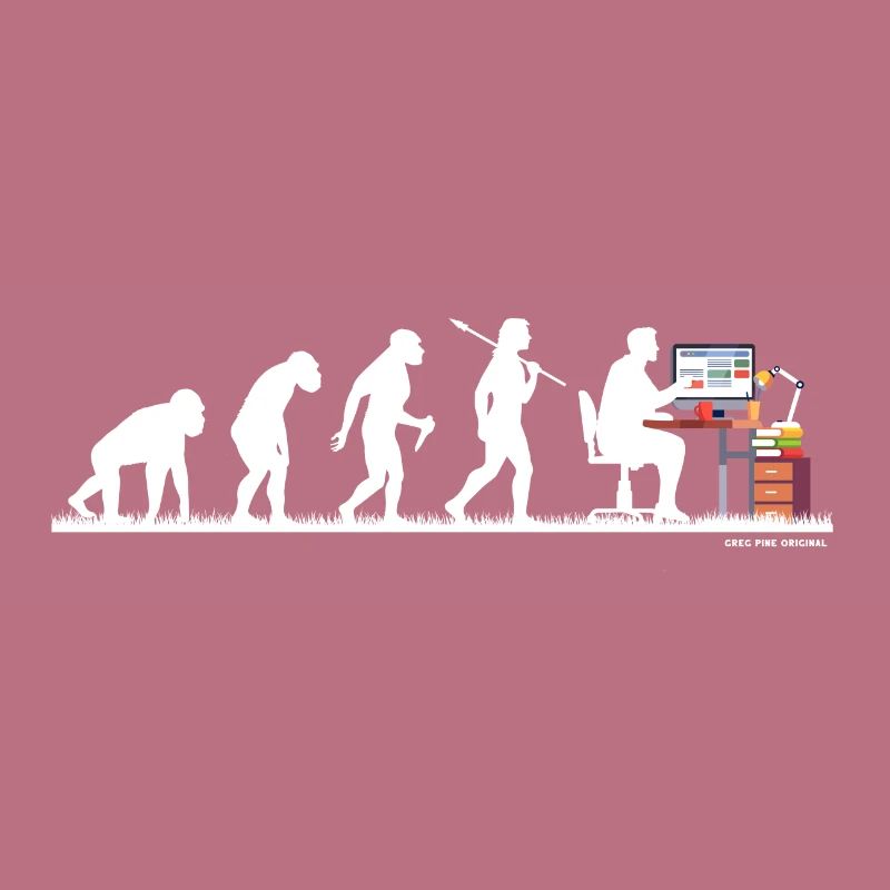 Evolution Nerd Geek Hacker Coder Programmierer