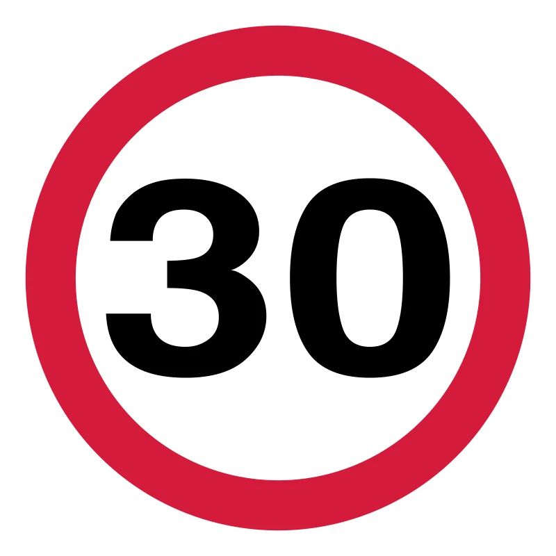30mph Speed Limit Vector - choose design colours