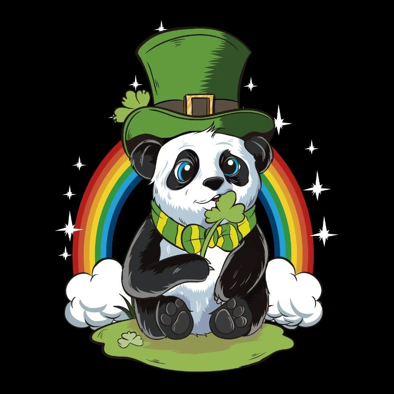 Panda Bär St Patricks Day Geschenk Regenbogen Bier