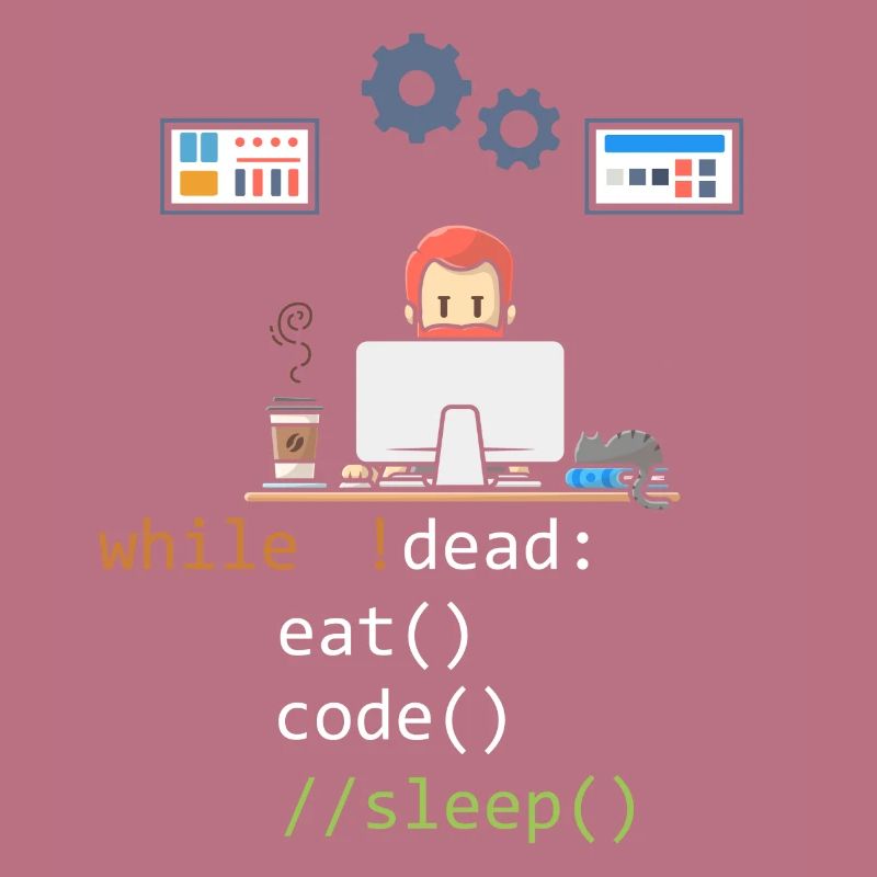 Dead Eat Code Sleep Funny Programming Computer Pro