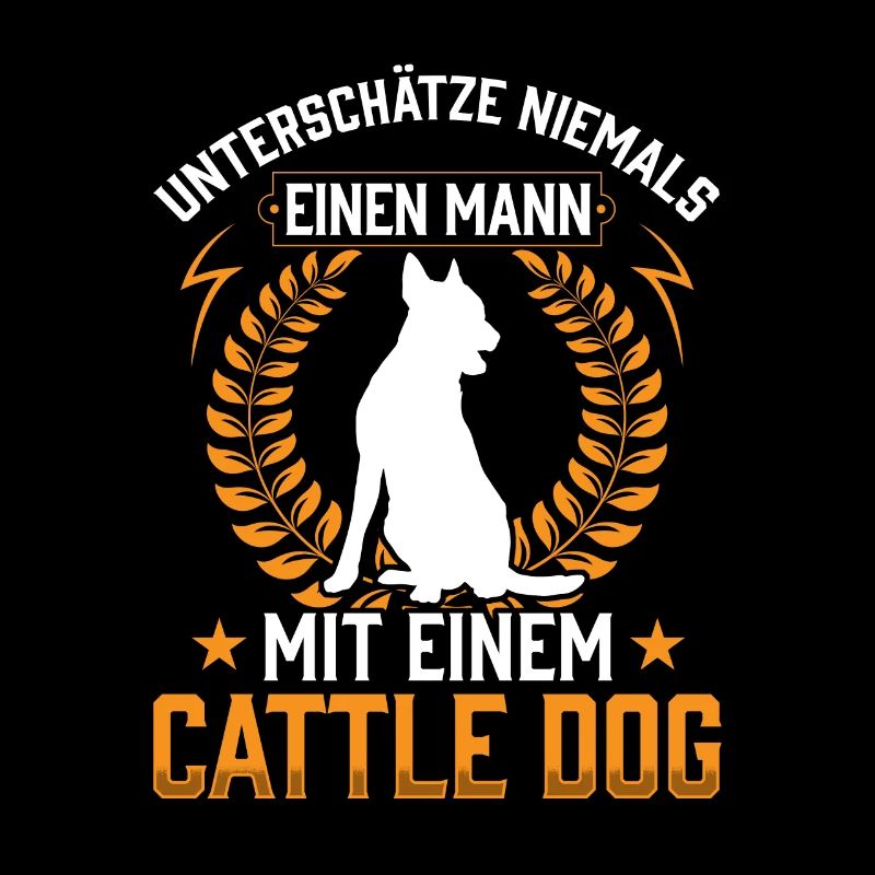 Mann mit einem Australian Cattle Dog