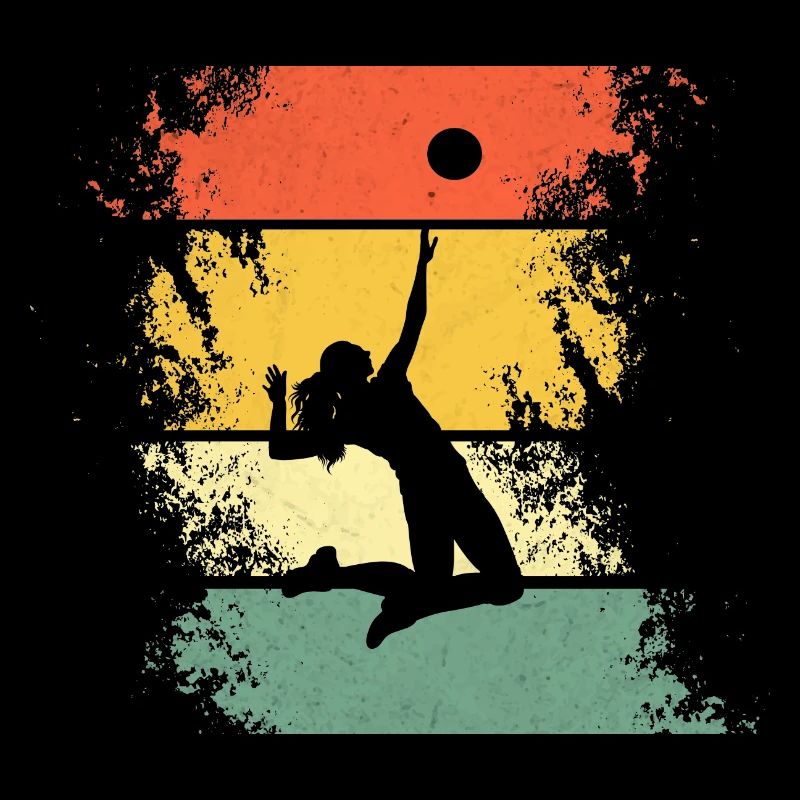 Retro volleyball indication attack attack