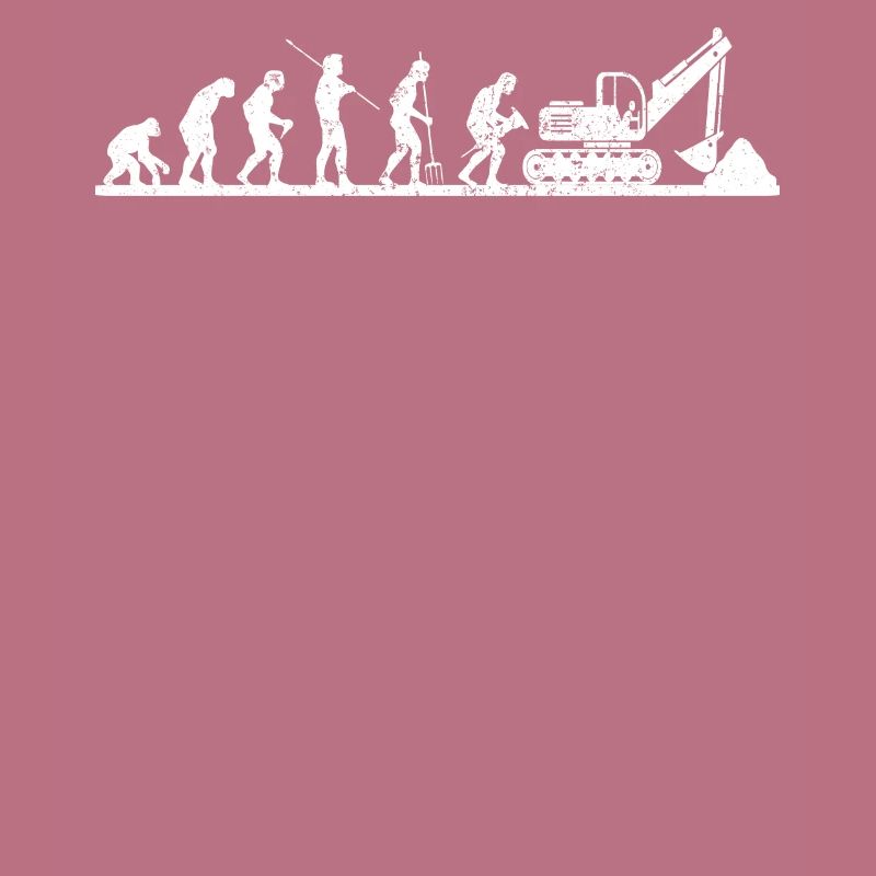 Funny excavator driver digging excavator evolution
