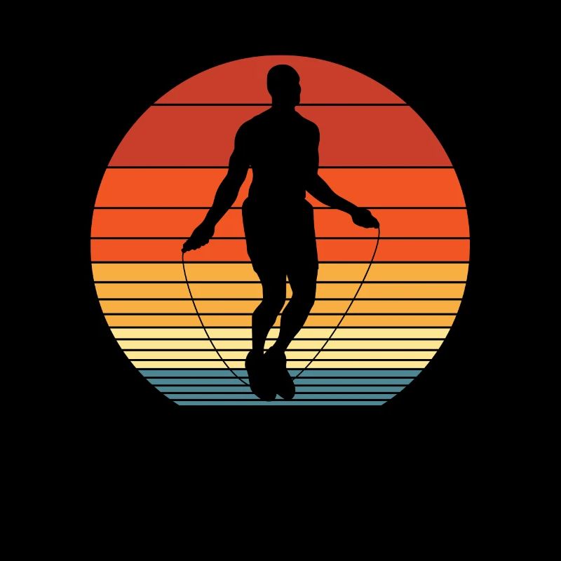 Retro Silhouette Springseil Mann Springseil