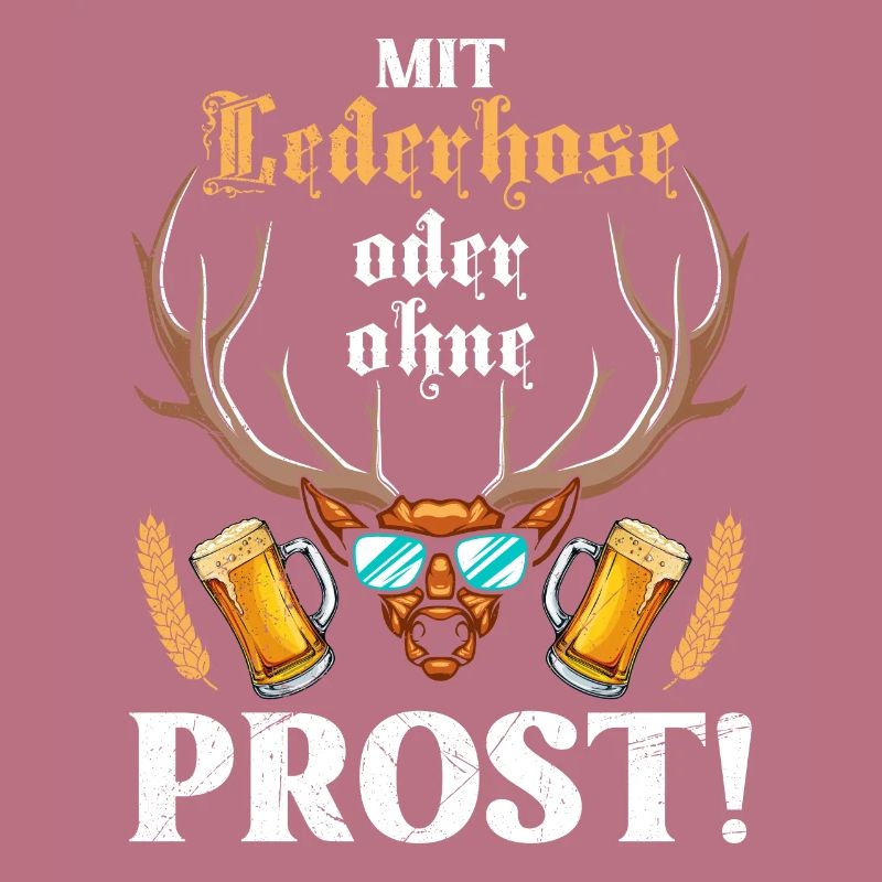 Mit oder ohne Lederhose Prost! Biertrinker
