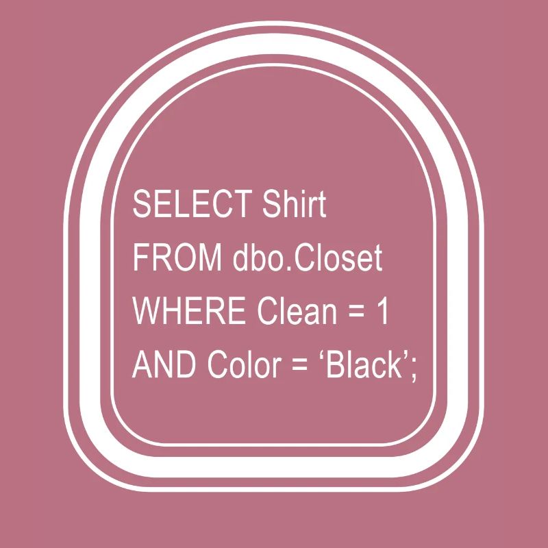 Chemise de programmeur, tee de langage de requête structuré,