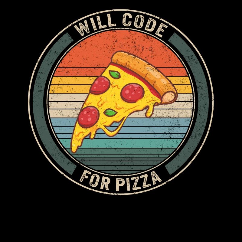 Programmer Shirt, Will Code For Pizza Tee, Funny