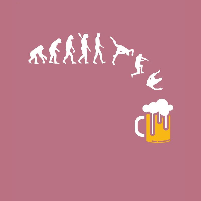 Bier / Bierglas - Evolution des Menschen / Darwin
