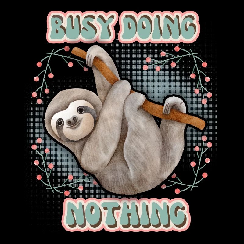 Faultier, Sloth, lustiger Spruch Doing-Nothing