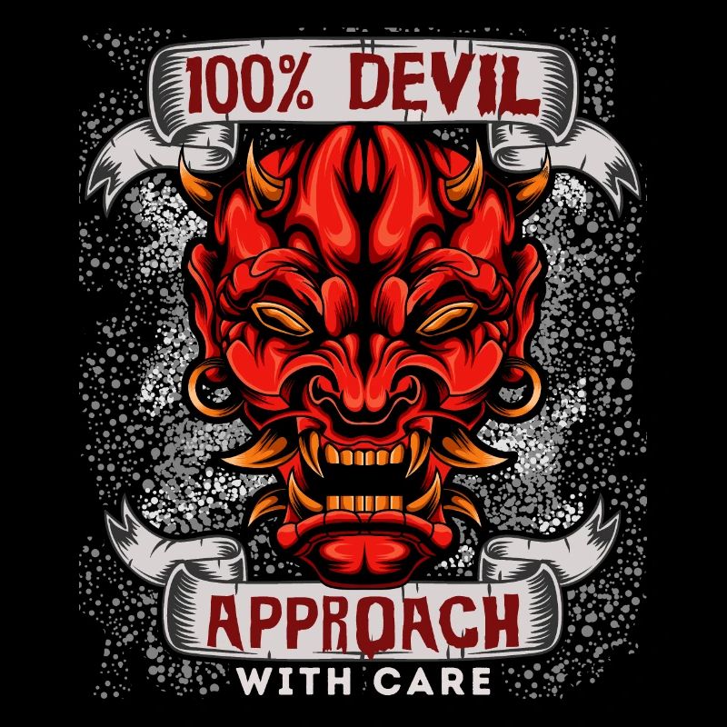 Devil Satan, funny devil saying in comic book style