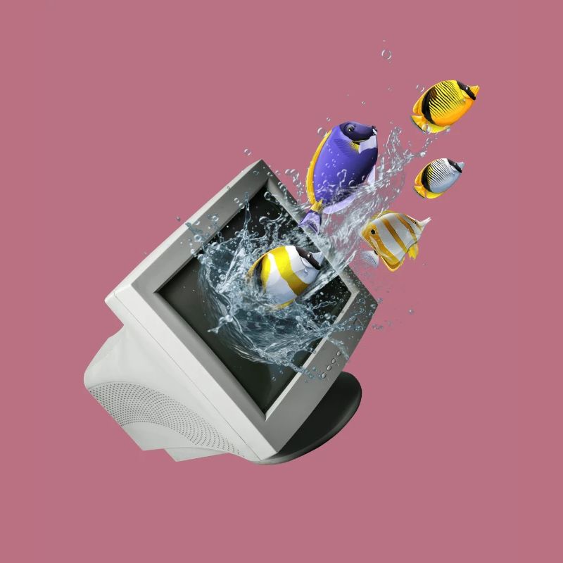 Frutiger Aero Aesthetic Tech Computer Aquarium