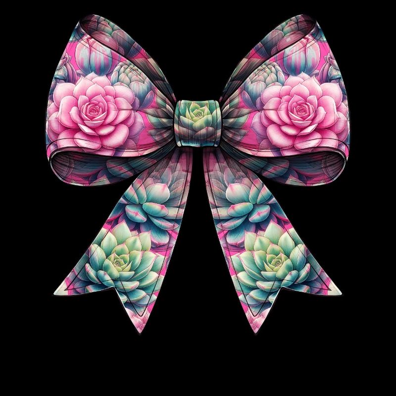 Coquette Bow Succulent Cactus Plant Pattern Mom