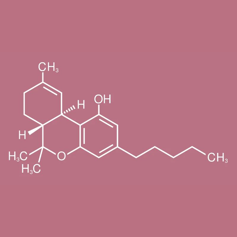 Formule structurelle de la molécule de THC