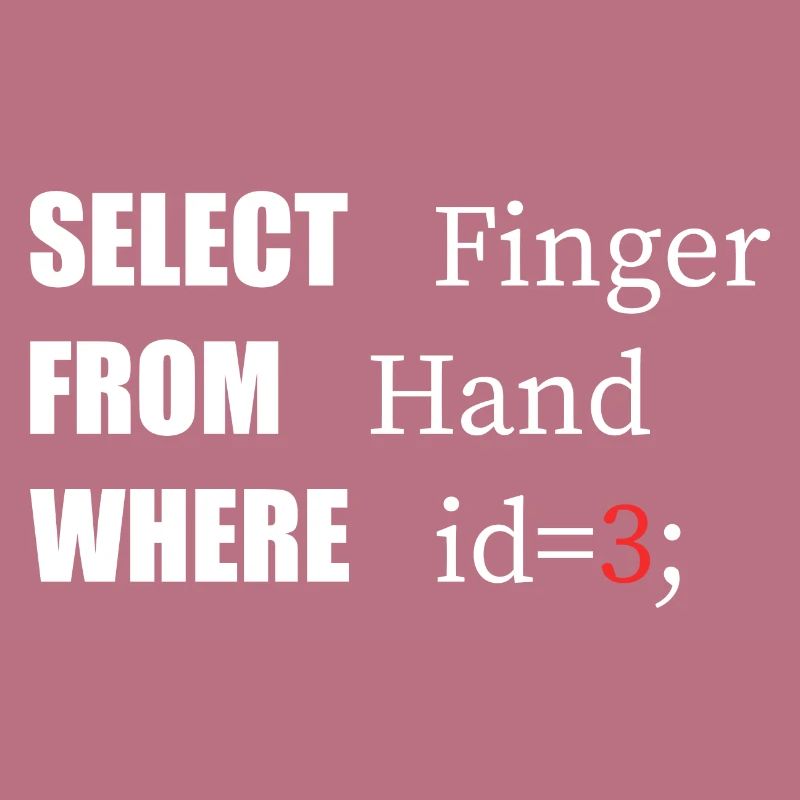Hand Select Finger, Funny code. Coders Language