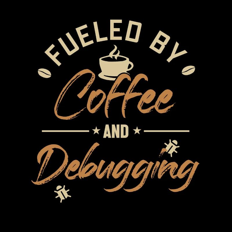 Alimenté par le café et le débogage Developer Coder