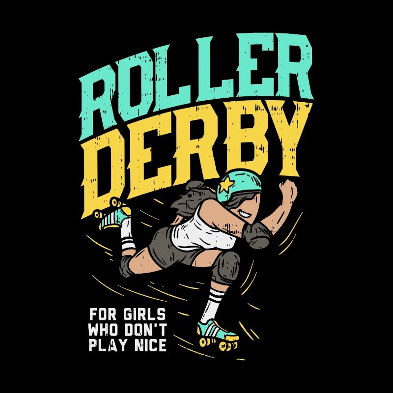 Rollerskating derby gift roller skate sport retro