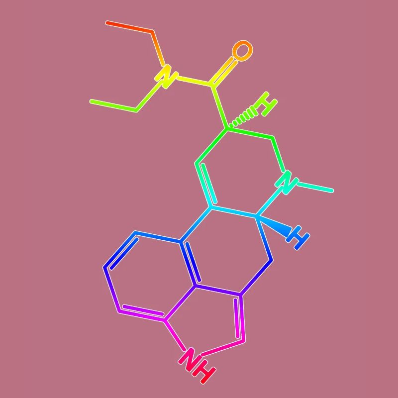 Molécule de formule structurelle LSD A. Hofmann Bicycle Day