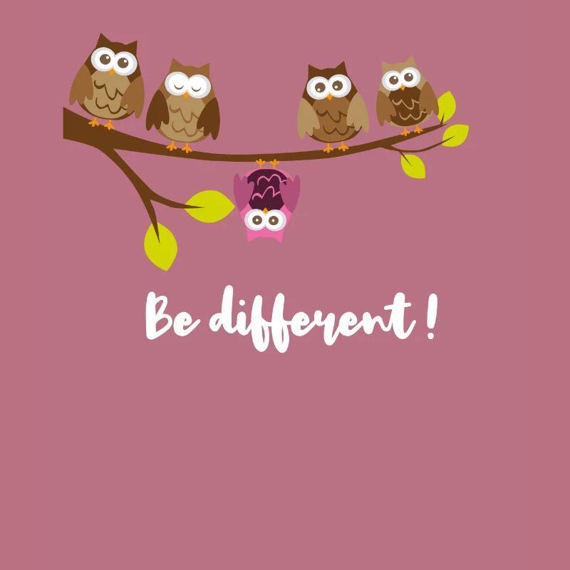 Lustiger Spruch "Be differnt" Eulen Vogel Eule