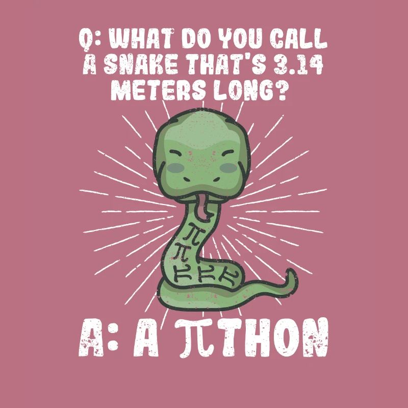 Python Schlange Pithon Pi Tag Symbol lustig Mathe