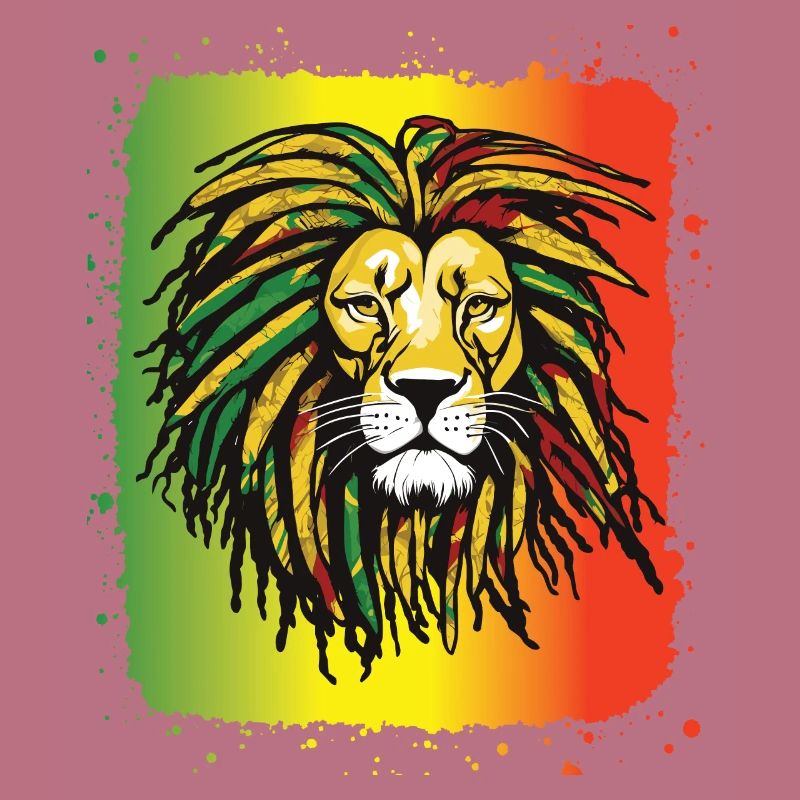 Rasta Lion Reggae Dreadlocks Couleur Rastafari jam