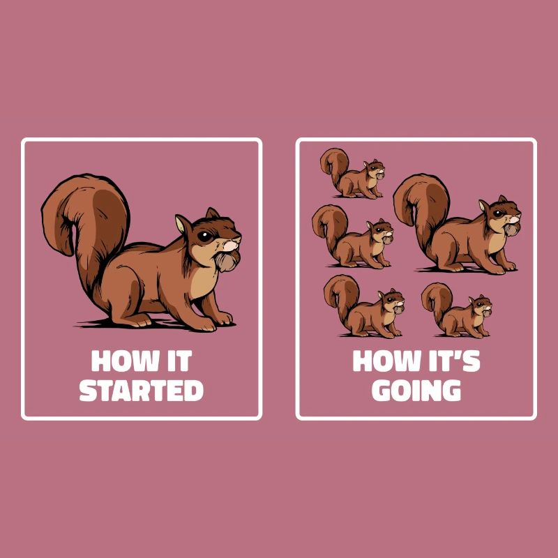 Squirrel Funny How It Started How It's Going Fores