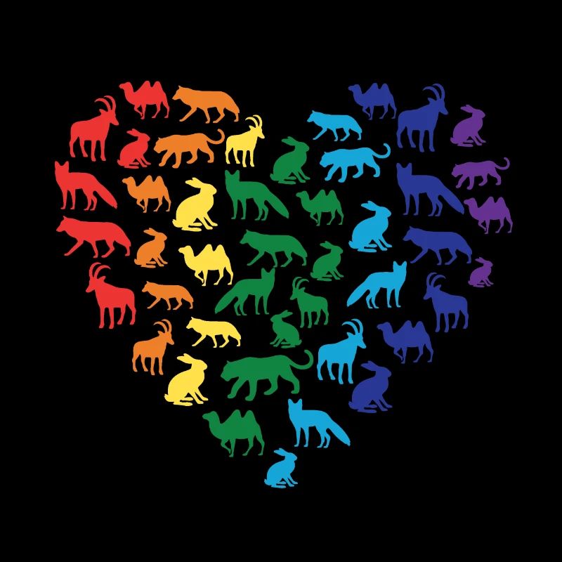 Tierliebe - Regenbogen Herz